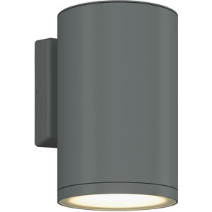 Outdoor Cylinder 1 Light 7 inch Silver LED Wall Sconce Wall Light