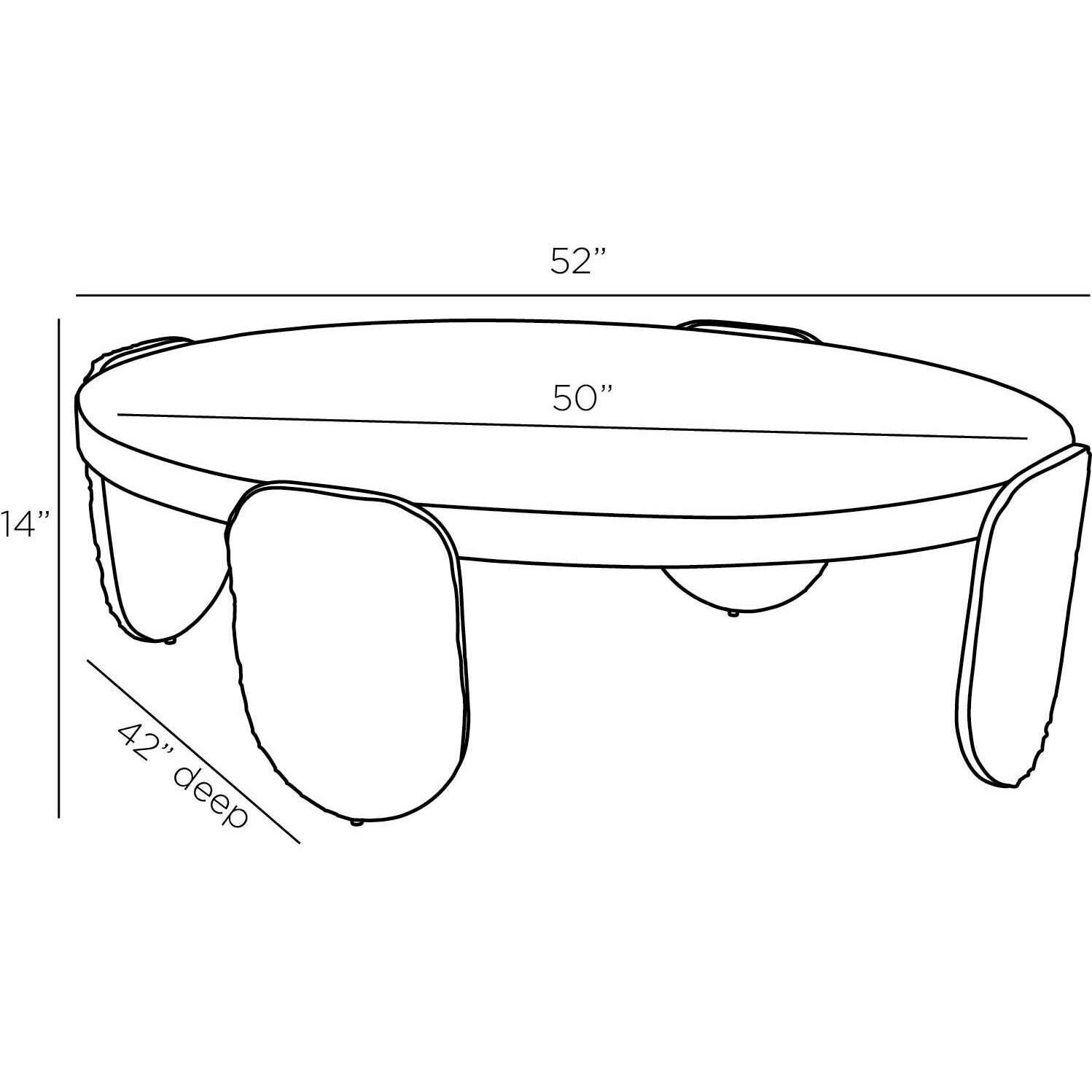 Yogi 52 X 42 inch Ebony Coffee Table