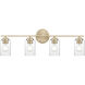 Moven 4 Light 31 inch Modern Gold Bathroom Vanity Light Wall Light