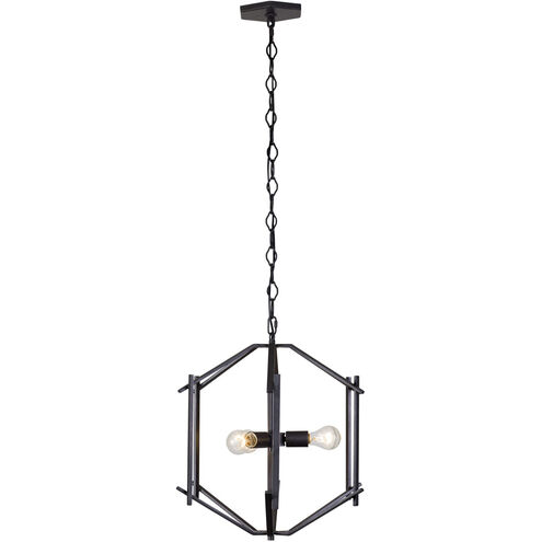 Offset 3 Light 18 inch Forged Iron Pendant Ceiling Light