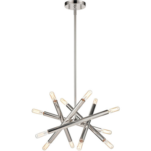 Mandelorian 12 Light 14 inch Polished Nickel Sputnik Chandelier Ceiling Light