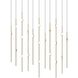 Constellation Aries LED 35.5 inch Satin Brass Pendant Ceiling Light in 3000K, White Optical Acrylic, 10 FT. Cord