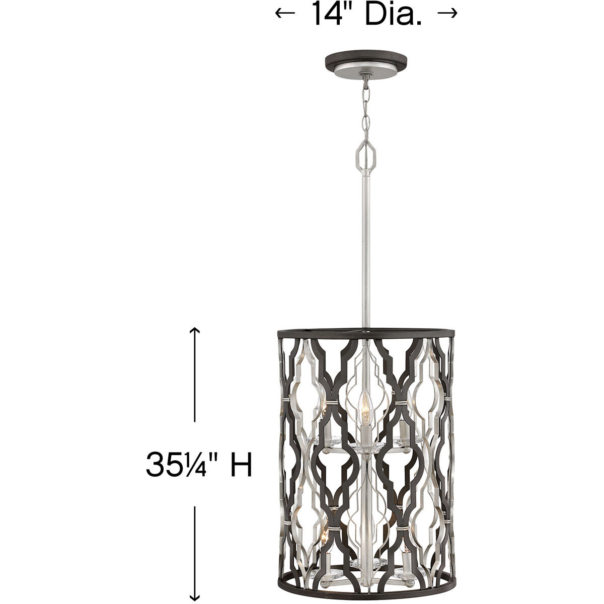 Portico 6 Light 14 inch Glacial Pendant Ceiling Light