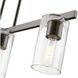 Clarion 3 Light 30 inch Black Chrome Linear Chandelier Ceiling Light