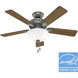Swanson 44 inch Matte Silver with Autumn Walnut/Natural Wood Blades Ceiling Fan