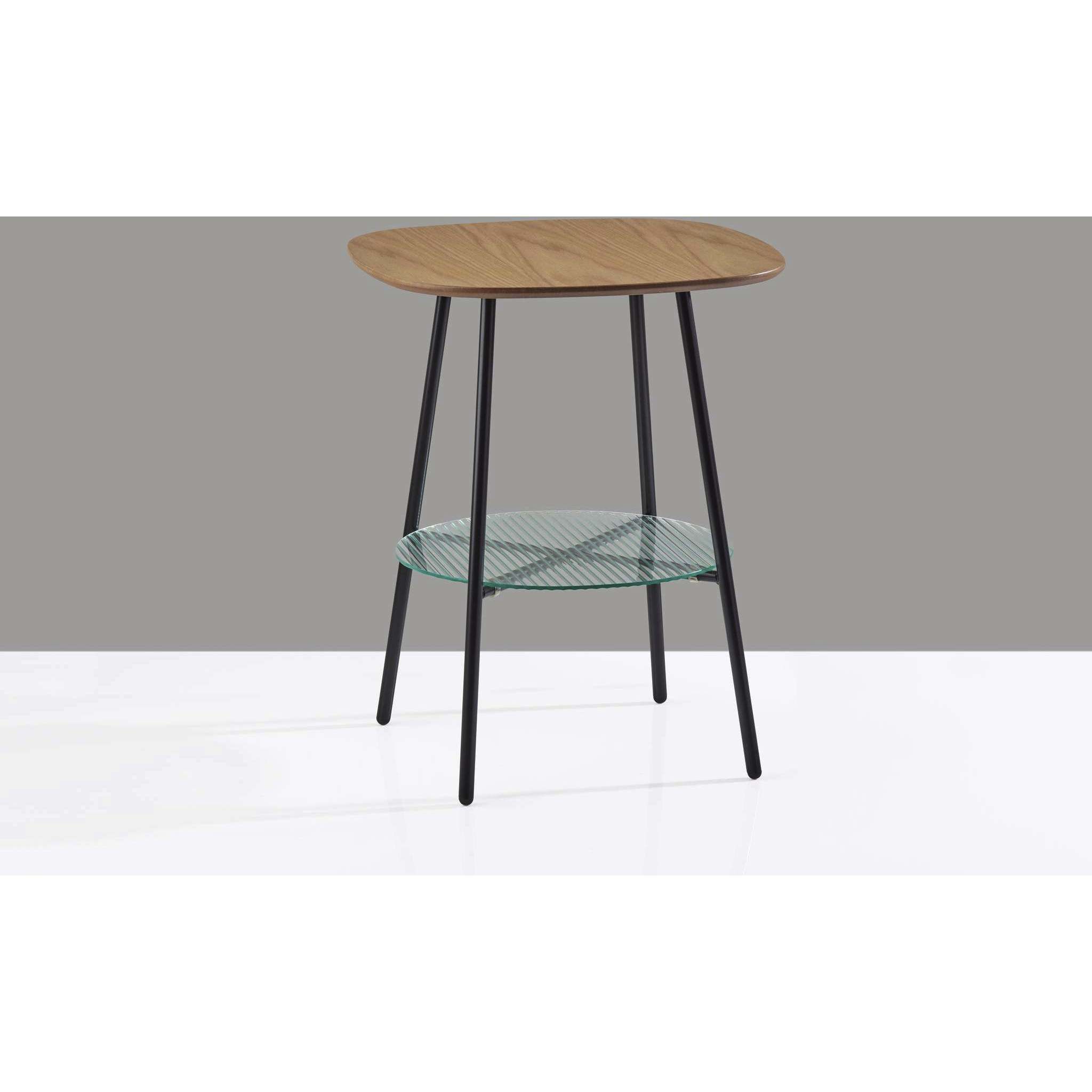 Diane 21.75 X 17.63 inch Natural Wood and Black Accent Table