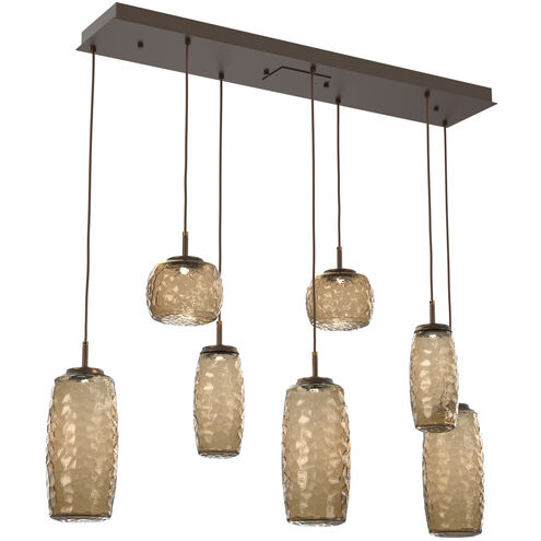 Vessel LED Flat Bronze Linear Multi-Pendant Ceiling Light in 3000K LED