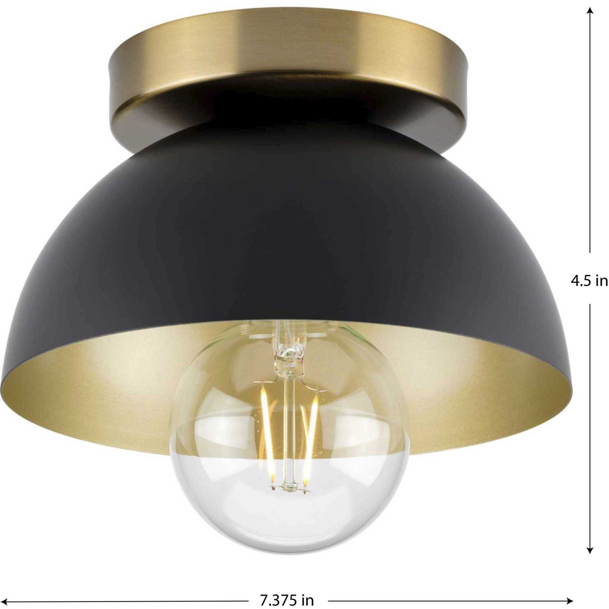 Eva 1 Light 7 inch Matte Black Flush Mount Ceiling Light