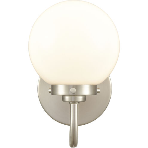 Fairbanks Sconce Wall Light in Opal, Brushed Nickel