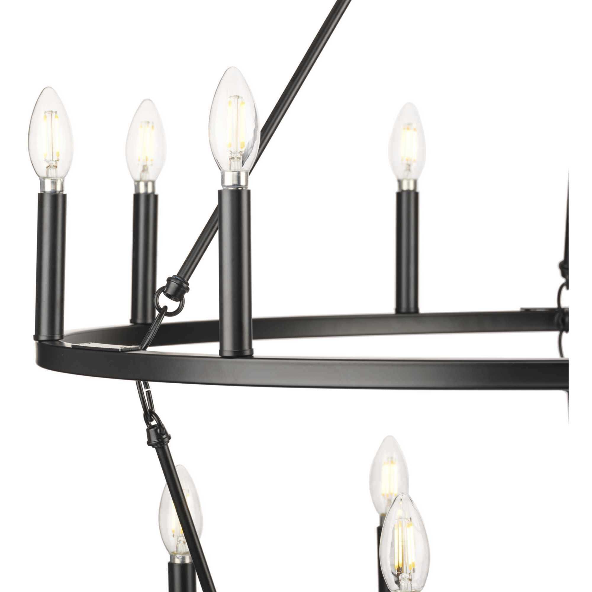 Gilliam 15 Light 35.5 inch Matte Black Chandelier Ceiling Light