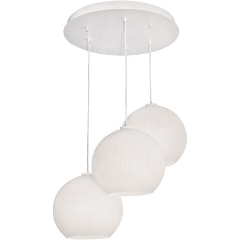 Cleo 3 Light 31 inch White Pendant Ceiling Light