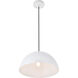 Forte 1 Light 14 inch White Pendant Ceiling Light