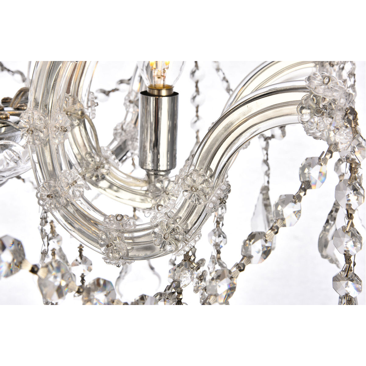 Maria Theresa 4 Light 18 inch Chrome Flush Mount Ceiling Light in Royal Cut