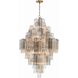 Addis 20 Light 31.5 inch Aged Brass Chandelier Ceiling Light in Tronchi Glass Autumn