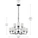 Merry 9 Light 28 inch Matte Black Chandelier Ceiling Light