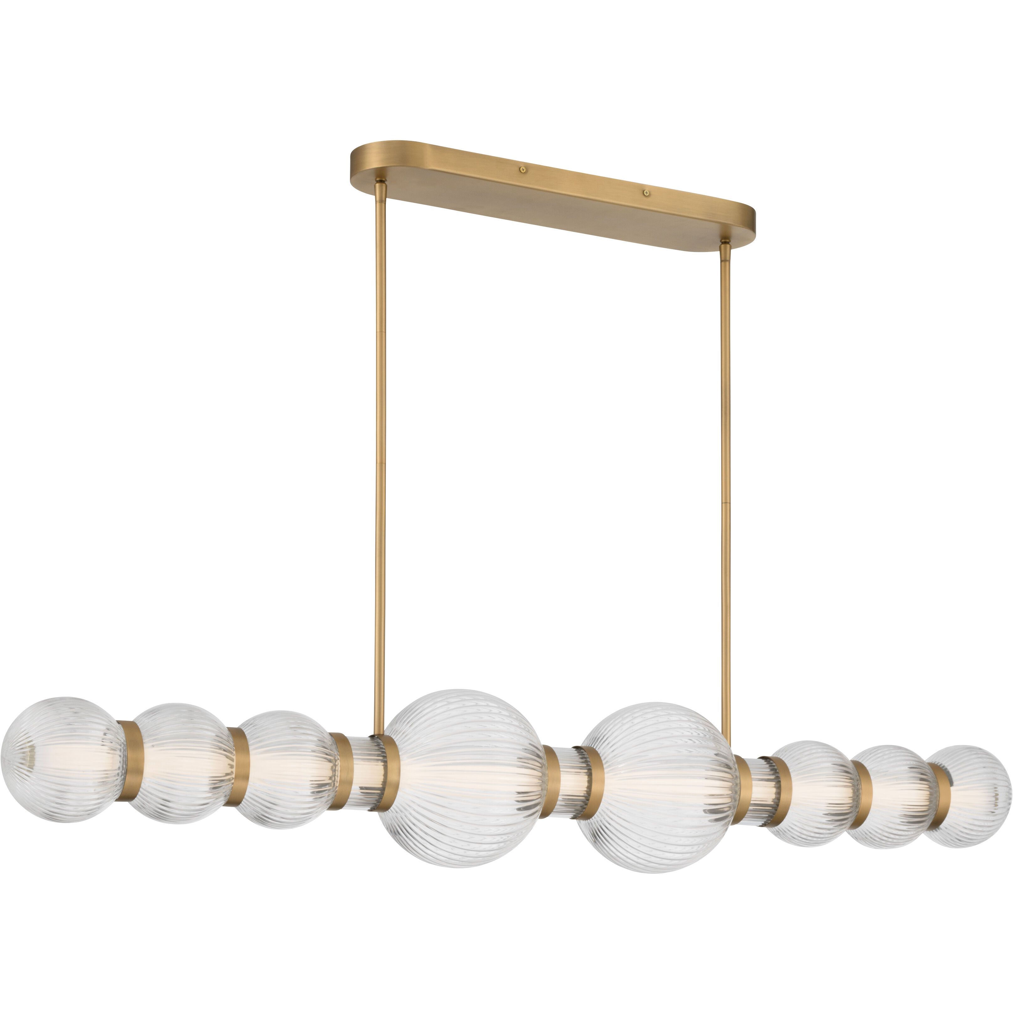 Cordel LED 50.25 inch Legacy Brass Linear Chandelier Ceiling Light
