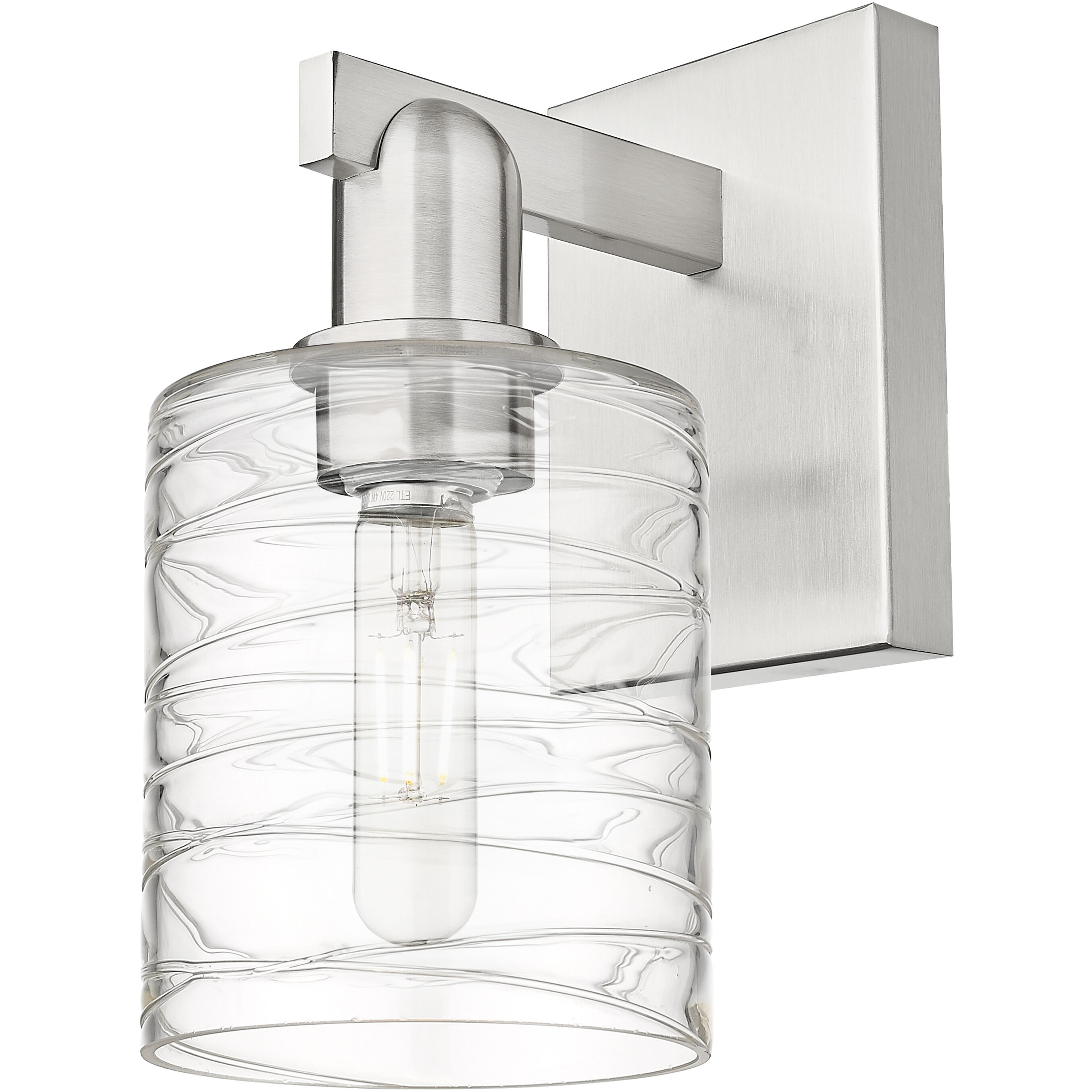 Arcadia Cobbleskill Armed Sconce Wall Light in Brushed Satin Nickel