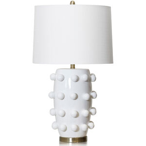 Marni 30.5 inch 100.00 watt White and Brass Table Lamp Portable Light