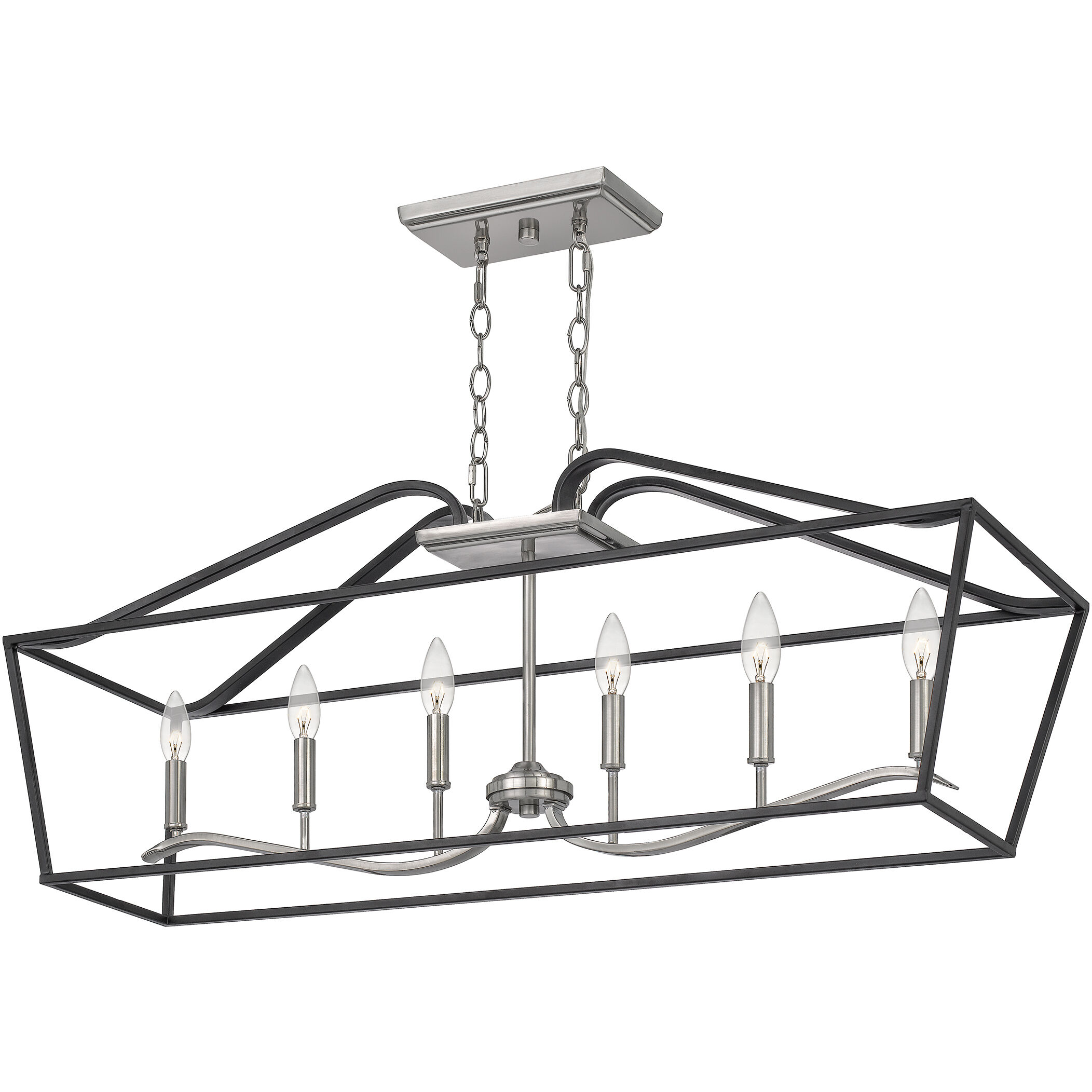 Catalina 6 Light 42 inch Matte Black Island Light Ceiling Light