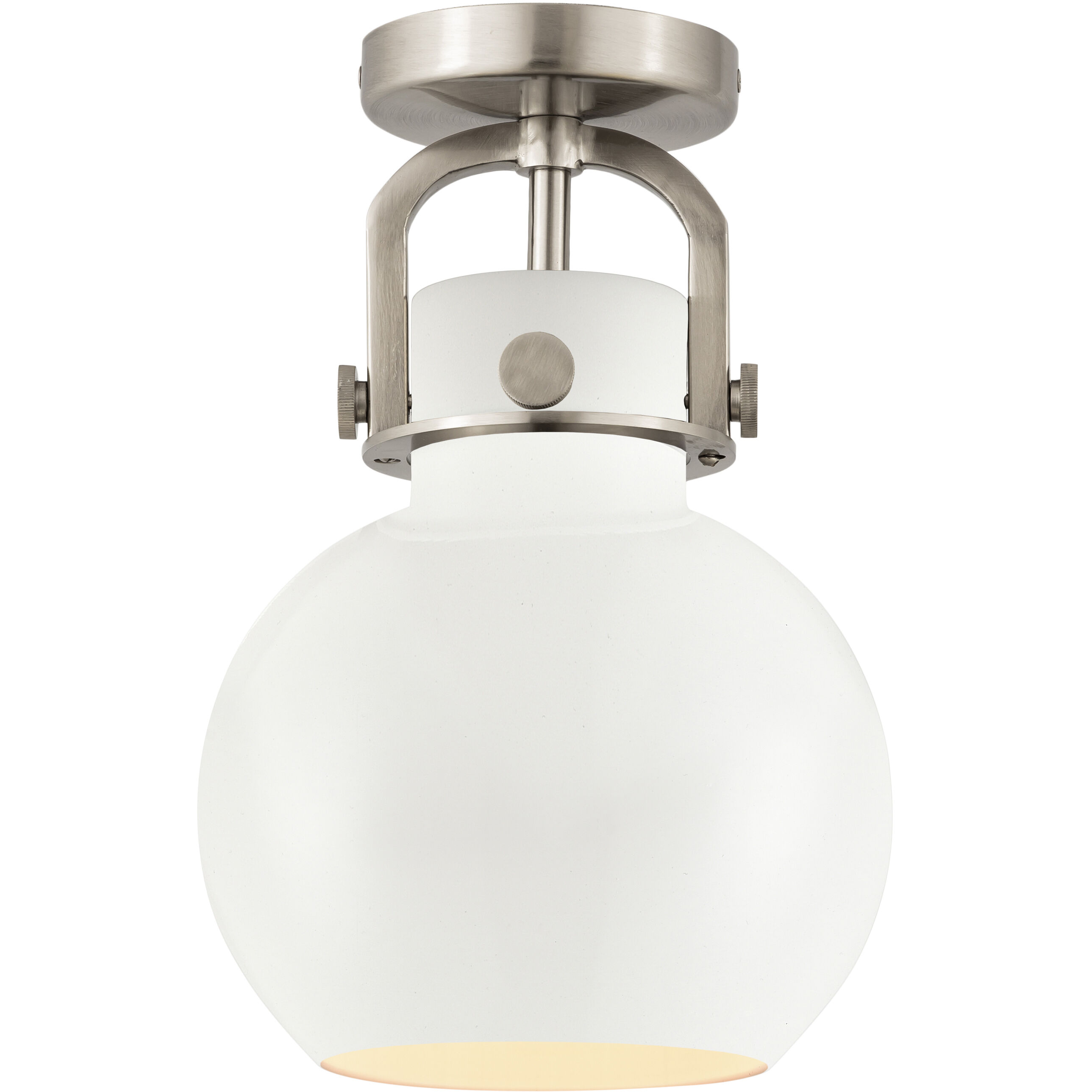 Newton Sphere 1 Light 8 inch Satin Nickel Flush Mount Ceiling Light