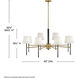 Saunders 8 Light 40 inch Black with Lacquered Brass Chandelier Ceiling Light