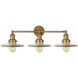English Pub Vanity Light Wall Light in Satin Brass, Clear Glass