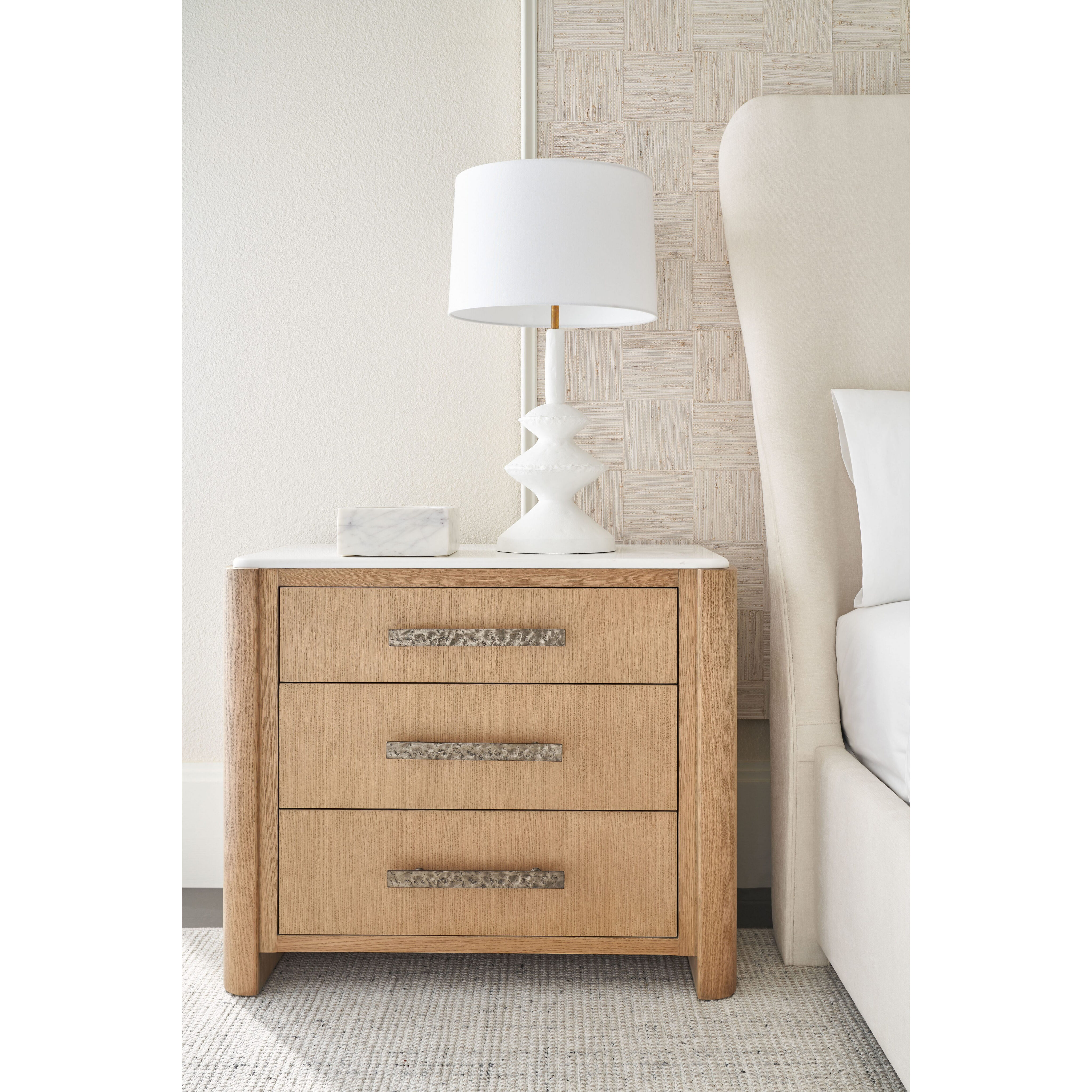 Essence 36 X 30 inch Blonde Nightstand, Wooden, 3-Drawer