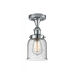 Ballston Small Bell 1 Light 5 inch Polished Chrome Semi-Flush Mount Ceiling Light in Seedy Glass, Ballston