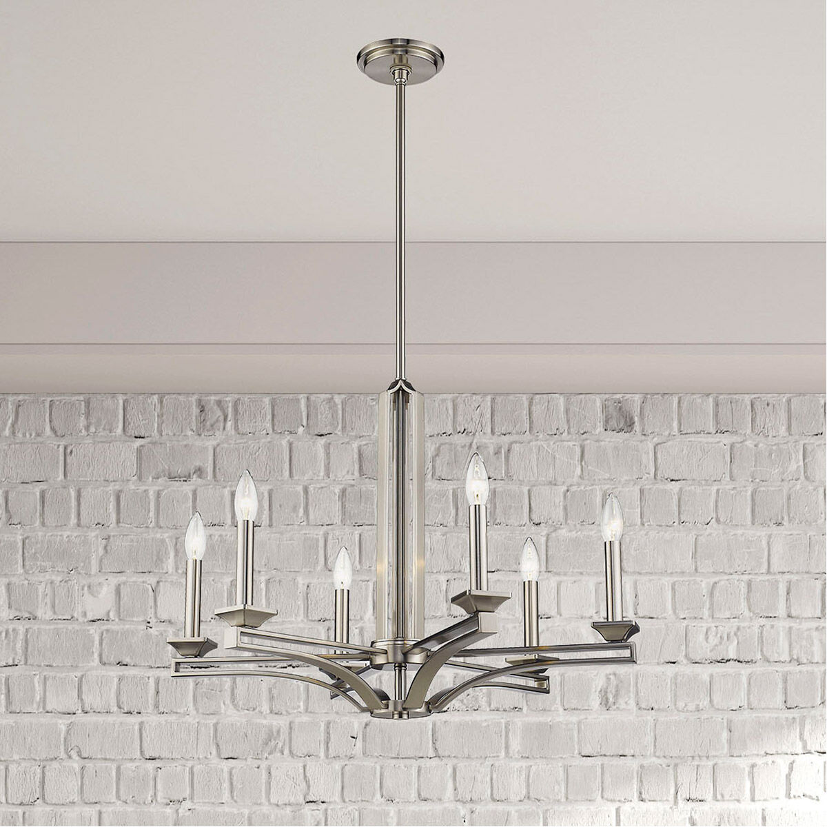 Trumbull 6 Light 26 inch Brushed Nickel Chandelier Ceiling Light