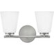 Bri 2 Light 15 inch Brushed Nickel Bath Light Wall Light