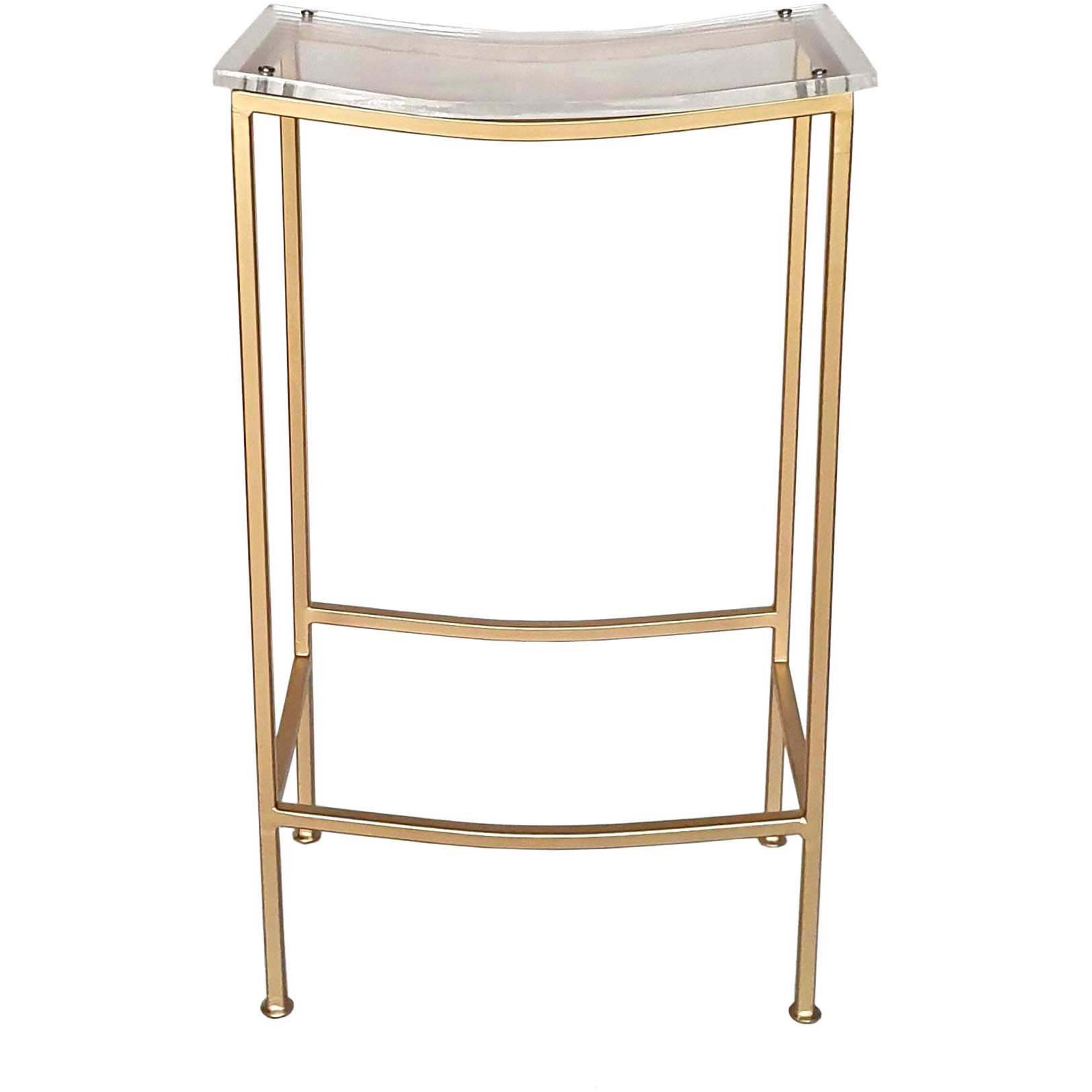 Acrylic 30.3 inch Gold and Clear Counter Stool