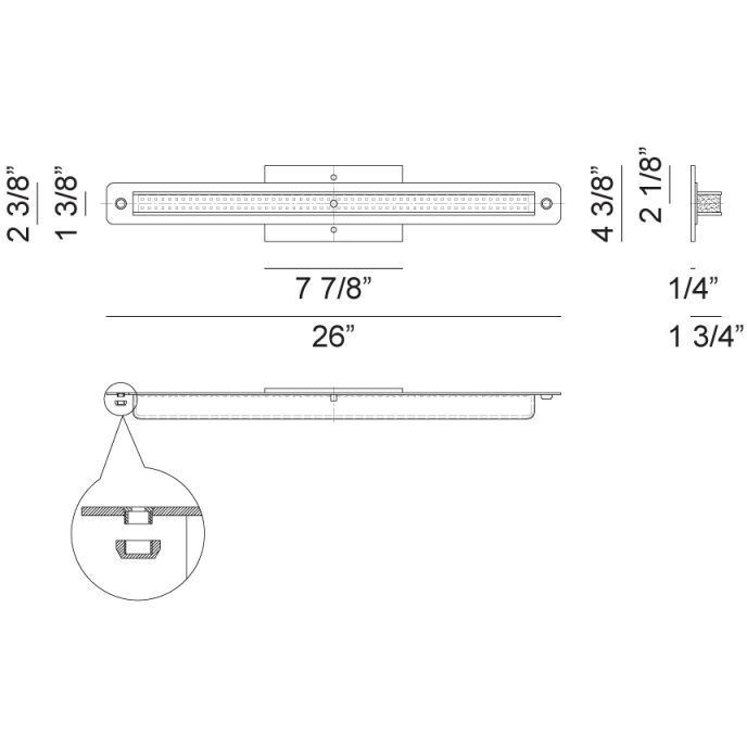 Magdele LED 26 inch Aluminum Wall Sconce Wall Light