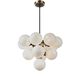 Gem LED 29.5 inch Black and Brushed Brass Chandelier Ceiling Light in Marble