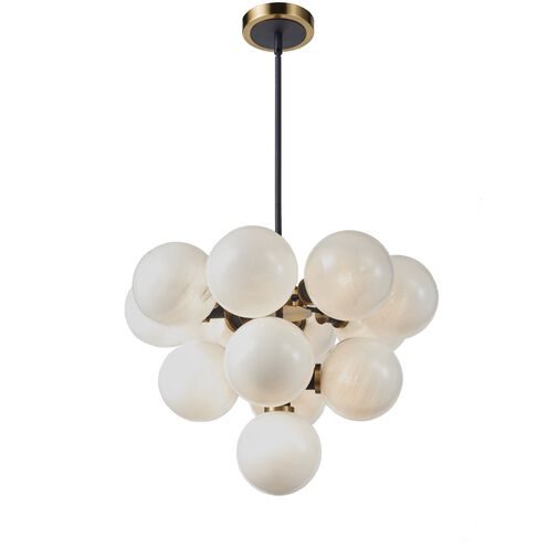 Gem LED 29.5 inch Black and Brushed Brass Chandelier Ceiling Light in Marble