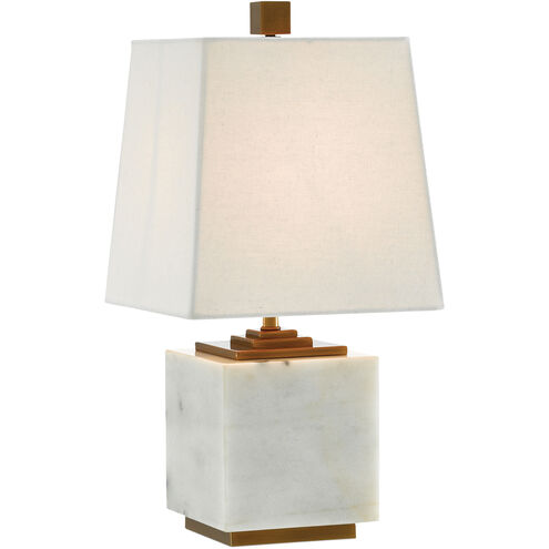 Annelore 16.5 inch 60 watt White/Antique Brass Table Lamp Portable Light