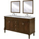 Lexington 60 X 21 X 35 inch Walnut with White Marble Vanity Set