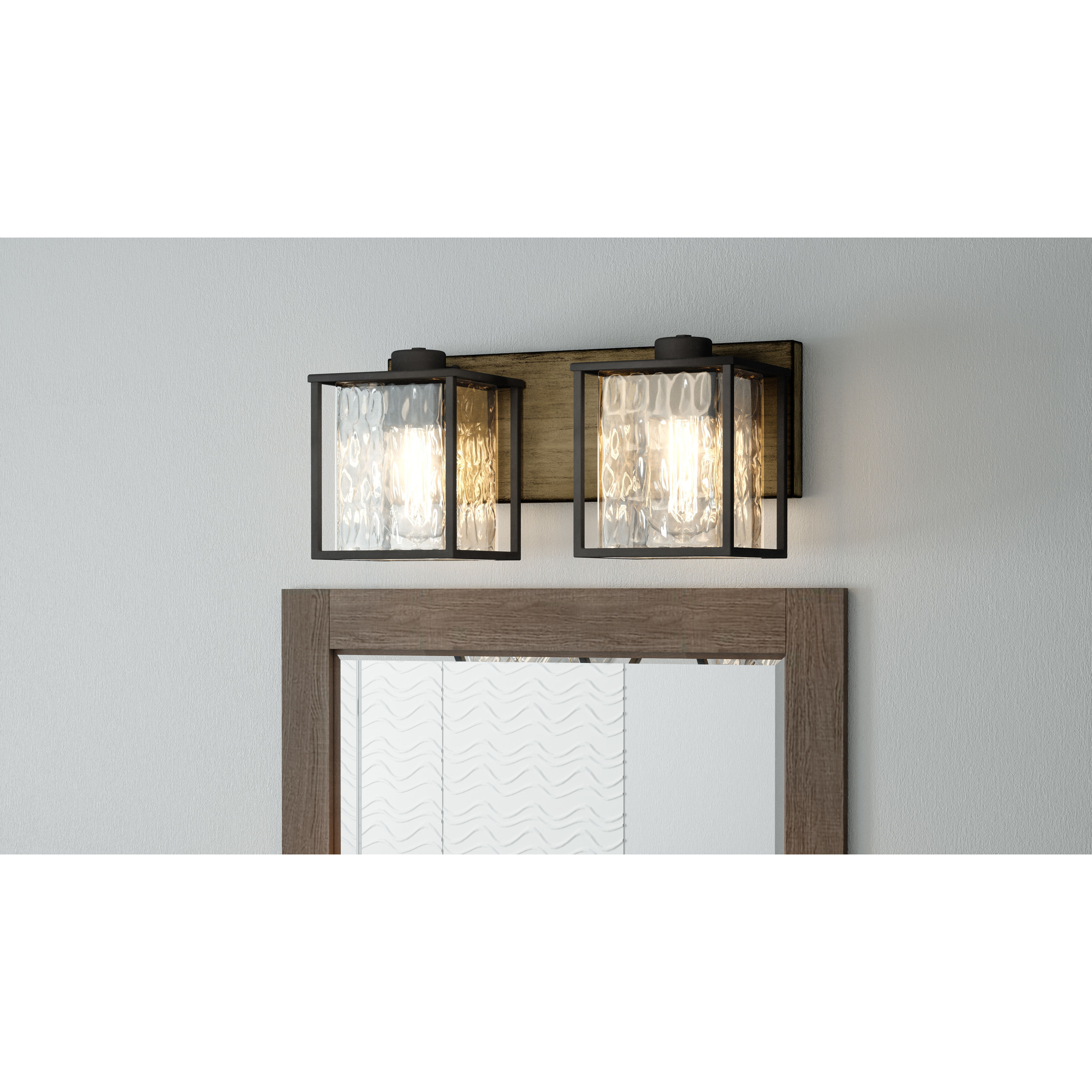 Holsten 2 Light 15 inch Matte Black Bath Light Wall Light, Medium