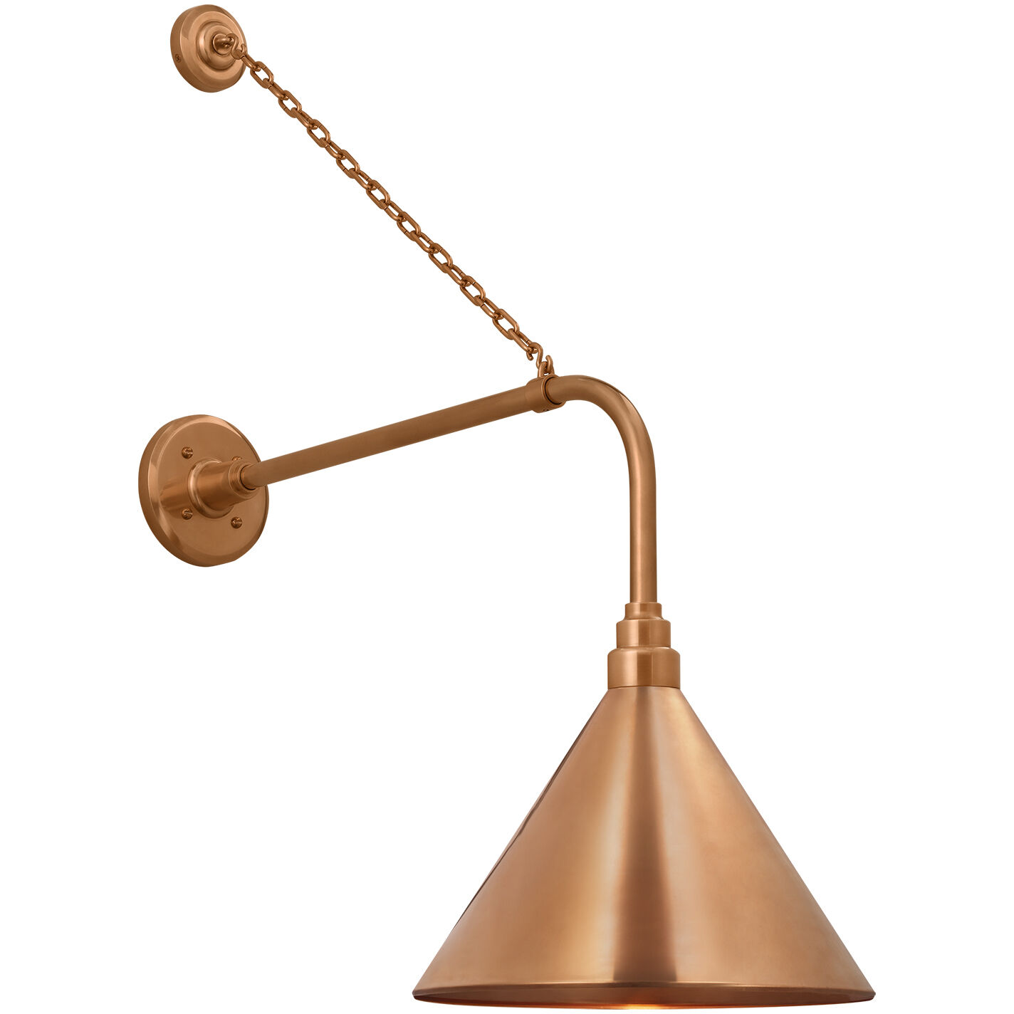 Thomas O'Brien Academy Barn Light LED 32.75 inch Soft Copper Anchored Rex Barn Light in 12.5" Soft Copper Conical Savannah Shade