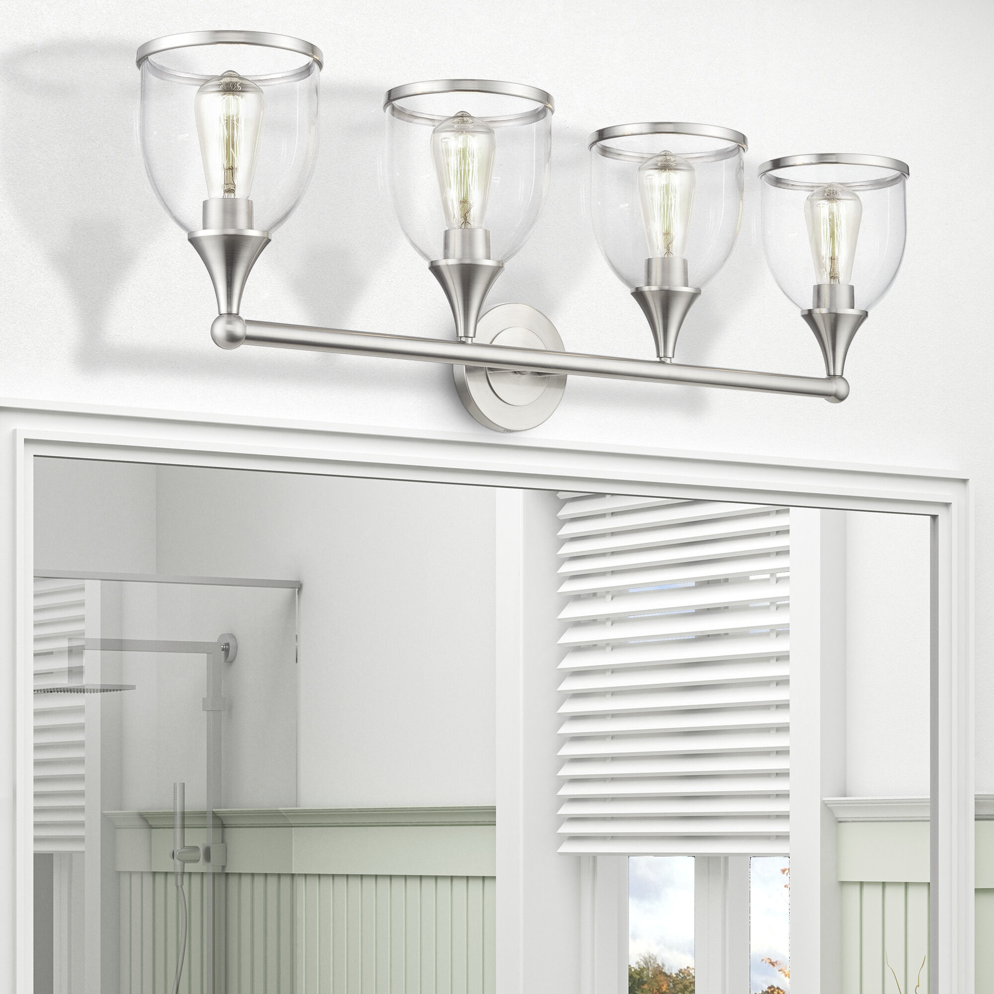 Ashridge 4 Light 35.75 inch Brushed Nickel Vanity Wall Sconce Wall Light