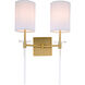 Sutton 2 Light 14 inch Satin Brass Wall Sconce Wall Light