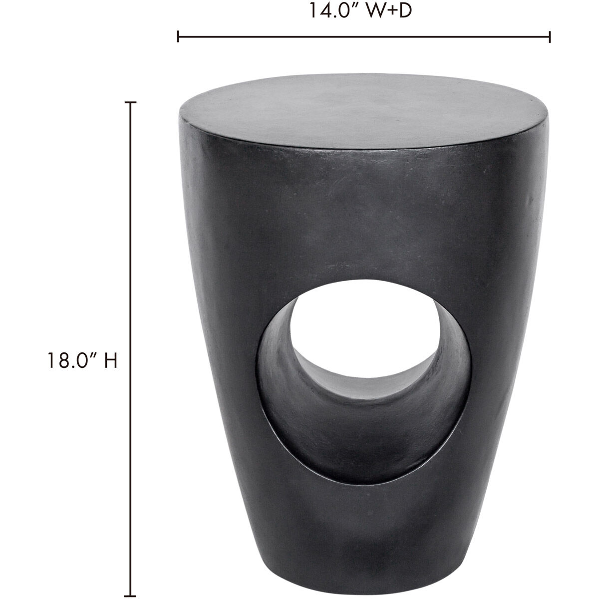 Aylard 18 inch Black Outdoor Stool