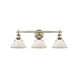 Orwell 3 Light 27 inch Aged Brass Bath Vanity Wall Light in Opal Glass
