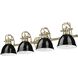 Duncan 4 Light 33.5 inch Aged Brass Bath Vanity Light Wall Light in Black