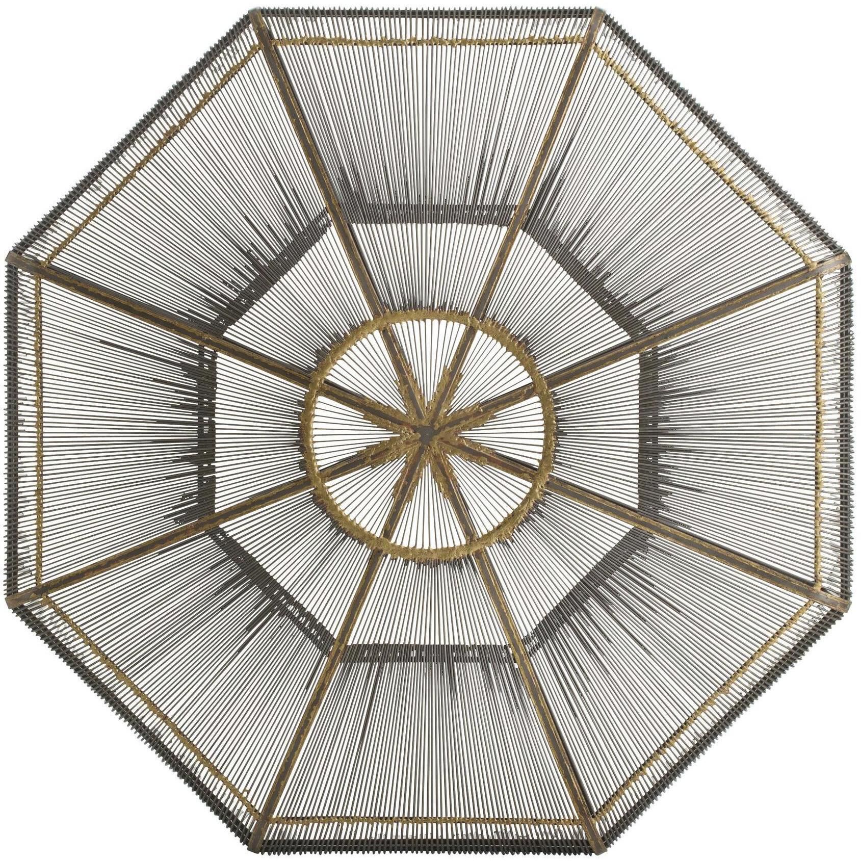 Ilaria 45 inch Natural Iron and Antique Brass Cocktail Table