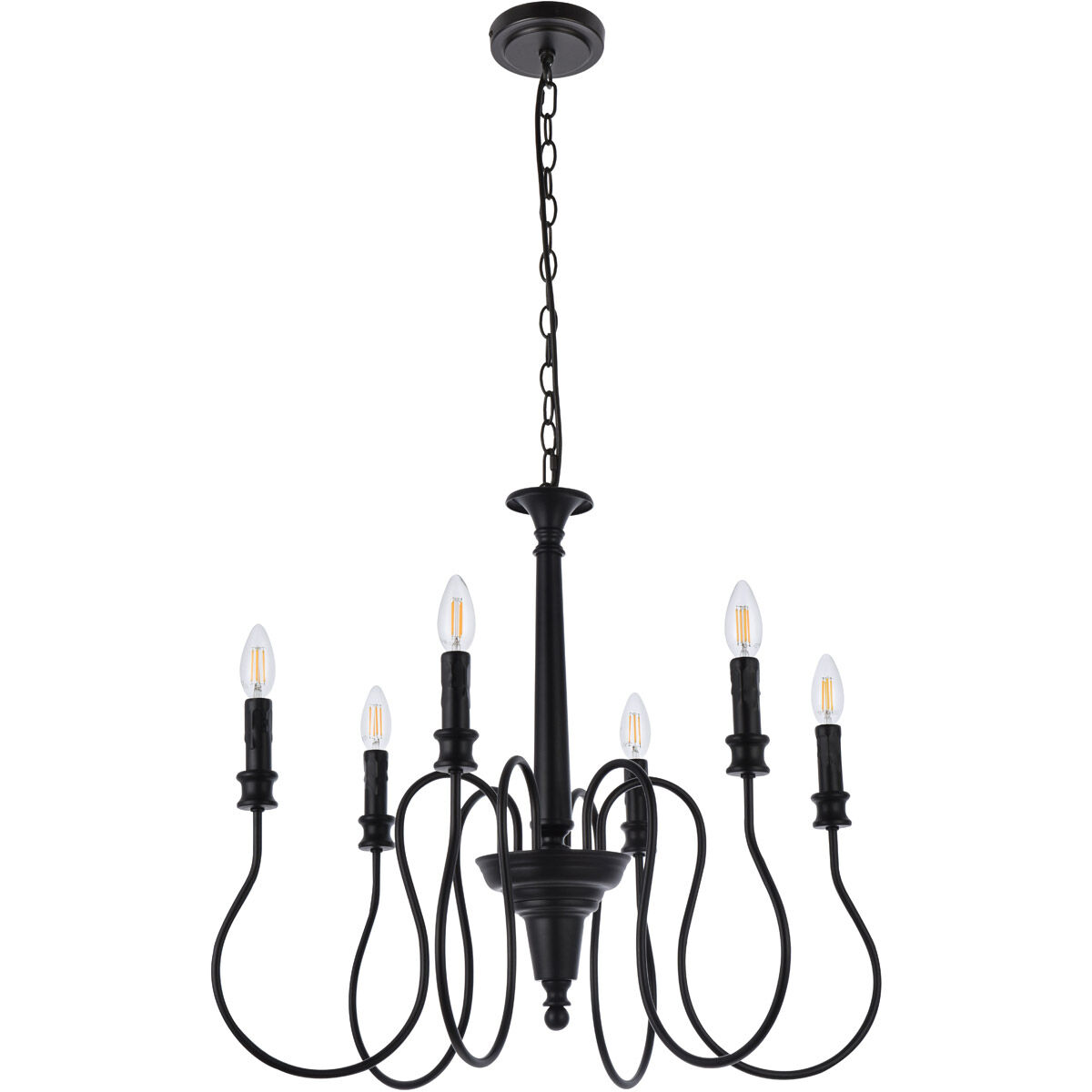 Flynx 6 Light 26 inch Black Pendant Ceiling Light