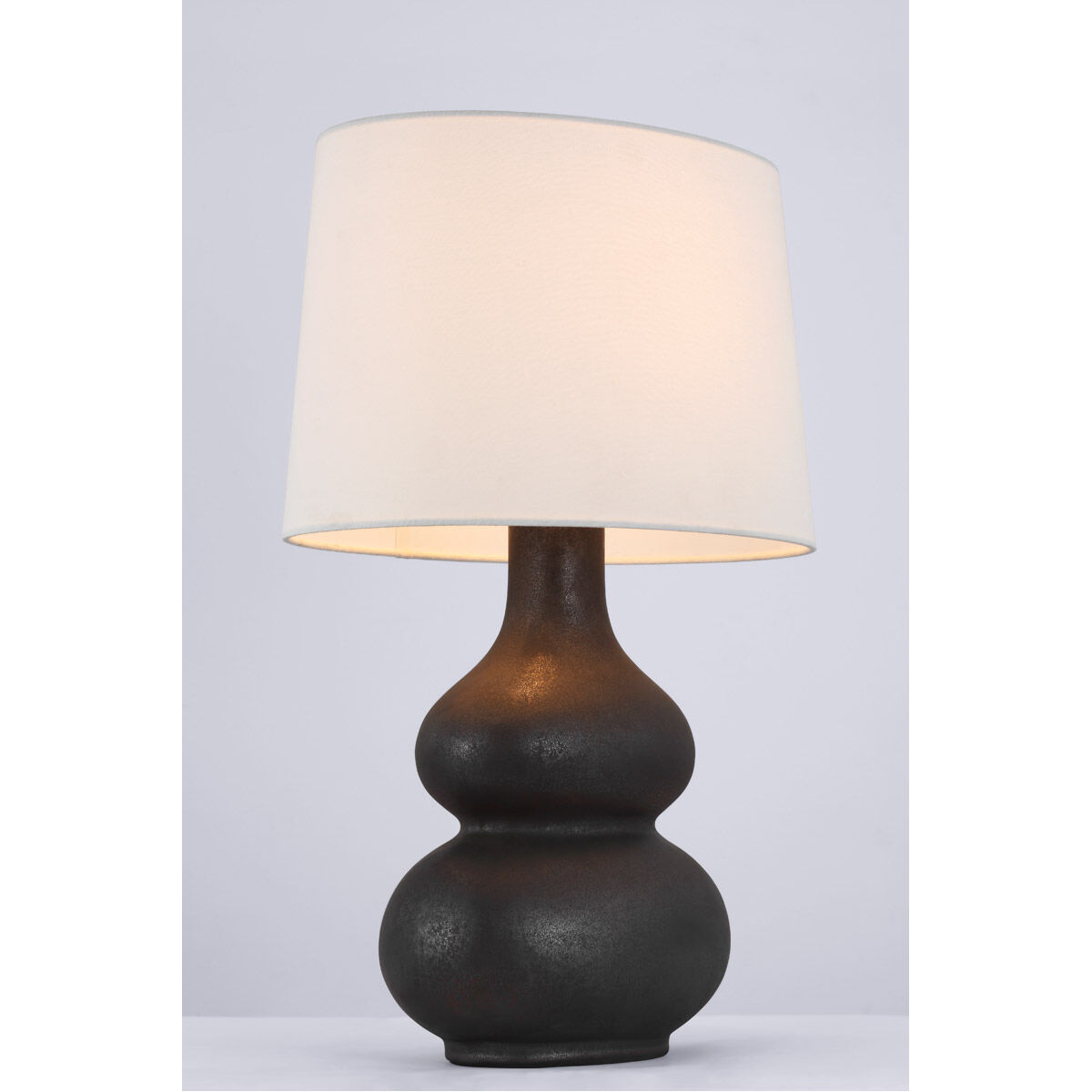 Chapman & Myers Lismore 23.75 inch 15 watt Stained Black Metallic Table Lamp Portable Light in Stained Black Metallic Porcelain, Medium