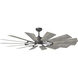 Prairie 62 inch Aged Pewter with Distressed Grey Weathered Oak Blades Ceiling Fan