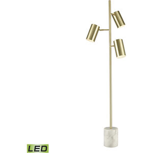 Dien 64 inch 7.00 watt Honey Brass with White Floor Lamp Portable Light