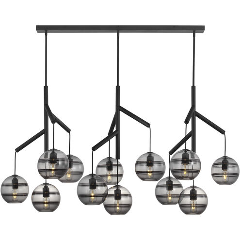 Sean Lavin Sedona LED 24.5 inch Nightshade Black Chandelier Ceiling Light in Transparent Smoke Glass, LED included