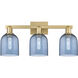 Arcadia Bella 3 Light 24.5 inch Brushed Brass Bath Vanity Light Wall Light in Blue